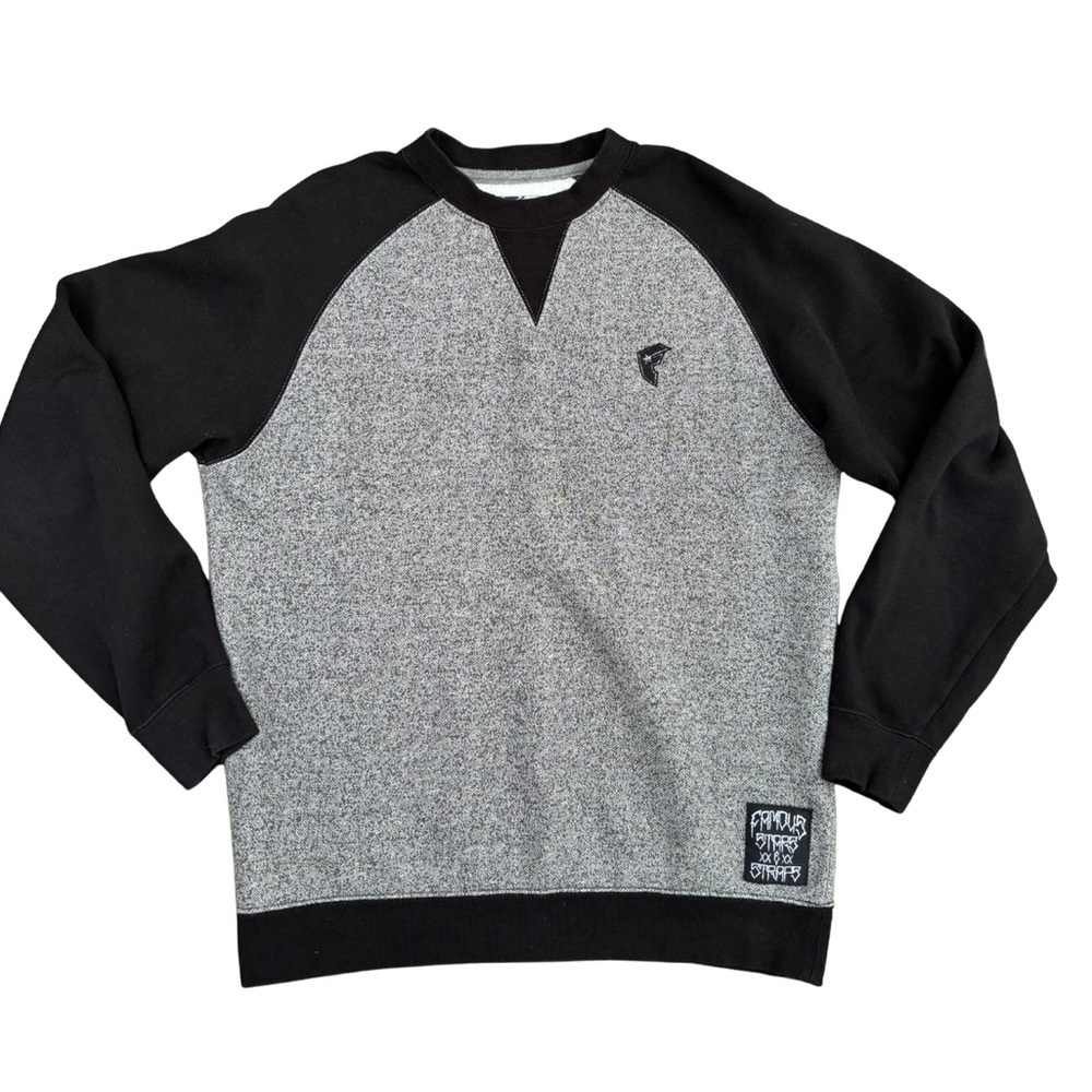 Famous Stars & Straps crew neck sweater pullover grey and black size men’s small